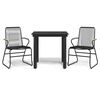 vidaXL 3-tlg. Garten-Essgruppe Schwarz PVC Rattan
