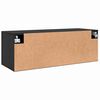 vidaXL Wandschrank Schwarz Eichen-Optik 100 x 36,5 x 35 cm
