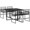 vidaXL 5-tlg. Garten-Essgruppe Schwarz Poly Rattan