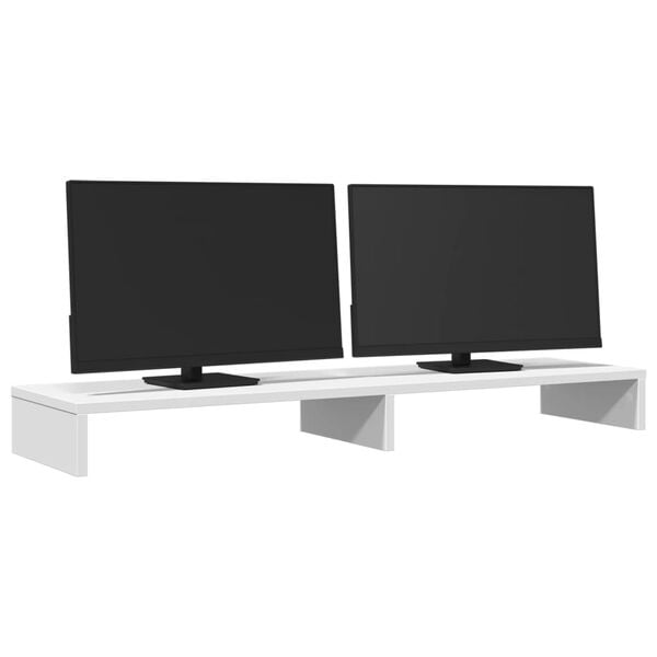vidaXL Monitorst&auml;nder Wei&szlig; 100x27x10 cm Holzwerkstoff