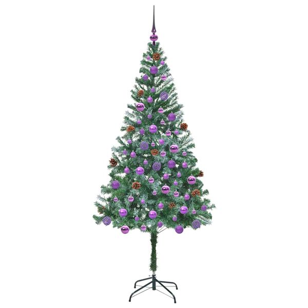 vidaXL K&uuml;nstlicher Weihnachtsbaum Gr&uuml;n 180 cm PVC und Stahl