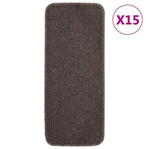 vidaXL Antirutsch Stufenmatten 15 Stk. 60x25 cm Braun Rechteckig