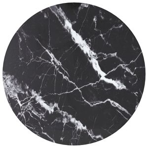 vidaXL Tischplatte Schwarz &Oslash;30x0,8 cm Hartglas in Marmoroptik