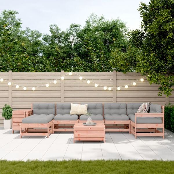 vidaXL 9-tlg. Garten-Sofagarnitur Massivholz Douglasie