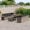 vidaXL Gartensofa-set mit Kissen 11 pcs Grau Poly-Rattan