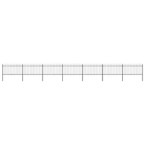 vidaXL Gartenzaun mit Speerspitze Stahl 1172 x 100 cm Schwarz