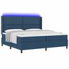 vidaXL LED Boxspringbett mit Matratze Blau 200 x 200 cm Stoff
