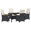 vidaXL Garten Essgruppe 5 stk. Schwarz Poly-Rattan