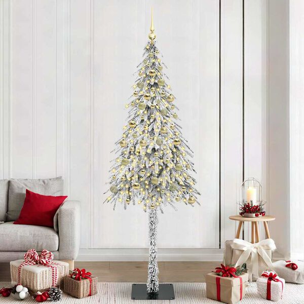 vidaXL Weihnachtsbaum mit 300 LEDs Wei&szlig; 210 cm PE und Stahl