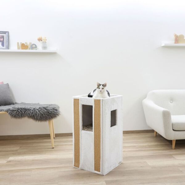 Kerbl Kratztonne Galina 40x40x78 cm Wei&szlig; und Braun