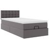 vidaXL Ottoman-Bett mit Matratze Grau 100x200 cm Kunstleder