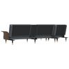 vidaXL Schlafsofa in L-Form Dunkelgrau 279x140x70 cm Samt
