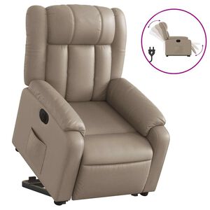 vidaXL Relaxsessel mit Aufstehhilfe Elektrisch Cappuccino Kunstleder