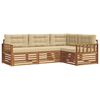 vidaXL Outdoor-Sofagarnitur mit Kissen 4 pcs Natur und Beige