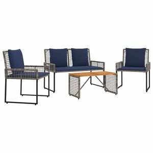 vidaXL Gartenm&ouml;bel Set mit Kissen Stahl
