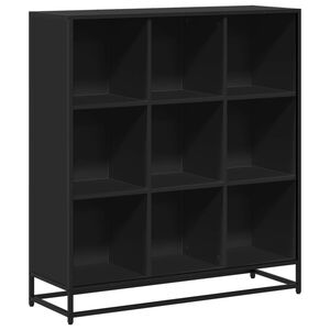 vidaXL B&uuml;cherregal Schwarz 97,5x33x107,5 cm Holzwerkstoff und Metall