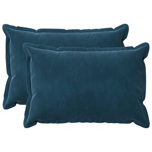 vidaXL Kissen mit Kissen HOUTEN 2 Stk. Blau Samt