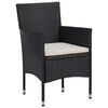 vidaXL 3-tlg. Bistro-Set Poly-Rattan und Hartglas Schwarz