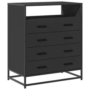 vidaXL Schubladenschrank Schwarz 70x41x83,5 cm Holzwerkstoff
