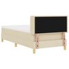 vidaXL Boxspringbett mit Matratze Creme 200 x 90 cm Polyester
