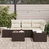 vidaXL Gartensofa-set mit Speicher Braun und Creme Poly-Rattan