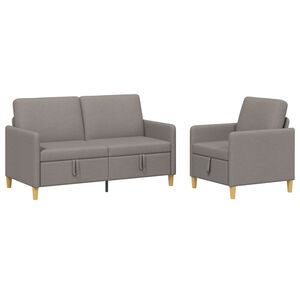 vidaXL Sofa Set mit Stauraum 2 stk. Taupe Polyester