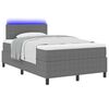 vidaXL LED Boxspringbett Hellgrau und Wei&szlig; 120 x 190 cm Cordstoff