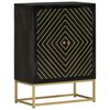 vidaXL Sideboard mit 2 T&uuml;ren Schwarz Gold 55x30x75 cm Massivholz Mango