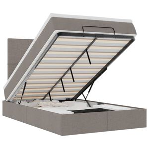 vidaXL Ottoman-Bett mit Matratze Taupe 120x190 cm Stoff