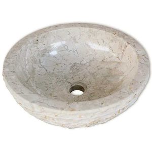 vidaXL Waschbecken Marmor 40 cm Creme