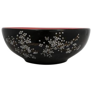 vidaXL Aufsatzwaschbecken Schwarz und Rot Rund &Oslash;41x14 cm Keramik