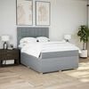 vidaXL Boxspringbett mit Matratze Hellgrau 160x200 cm Stoff