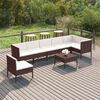 vidaXL 8-tlg. Garten-Lounge-Set mit Auflagen Poly Rattan Braun