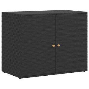 vidaXL Gartenschrank Schwarz 100 x 55,5 x 80 cm Poly Rattan