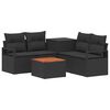 vidaXL Sofa Set 6 stk. Schwarz Polyrattan und Stahl