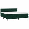 vidaXL Boxspringbett mit Matratze & LED Dunkelgr&uuml;n 160x200 cm Samt