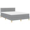 vidaXL Boxspringbett mit Matratze Hellgrau 140 x 190 cm Stoff