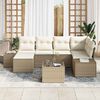 vidaXL Gartensofa-set mit Kissen 7 pcs Beige und Creme Poly-Rattan