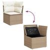 vidaXL Gartensofa-set mit Speicher 11 pcs Beige und Creme Poly-Rattan