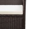 vidaXL 4-tlg. Garten-Lounge-Set mit Auflagen Poly Rattan Braun