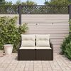 vidaXL Gartensofa mit Kissen Braun 121 x 62 x 69cm Poly-Rattan