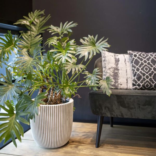 Capi Pflanzgef&auml;&szlig; Groove 43x41 cm Elfenbeinwei&szlig;