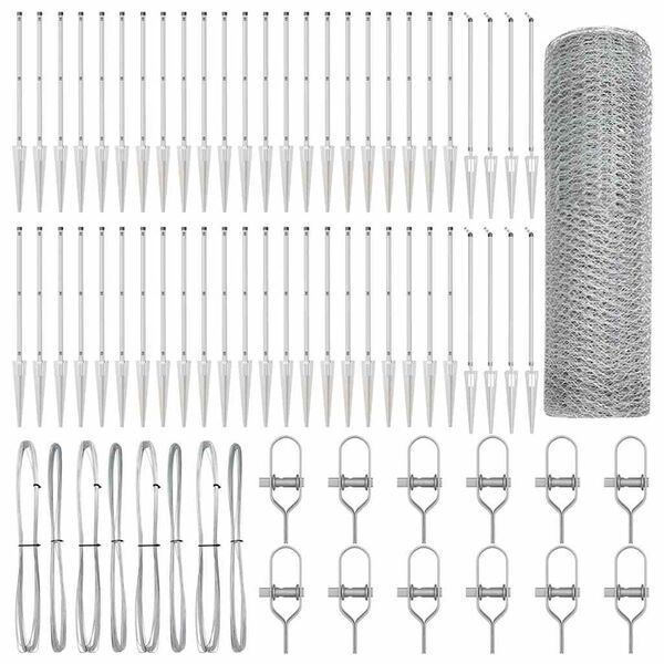 vidaXL Zaunpfosten Silber 100 x 0,4 m (25 mm Netz) Stahl