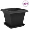 vidaXL Blument&ouml;pfe 24 pcs Schwarz 43 x 43 x 33,5 cm Kunststoff