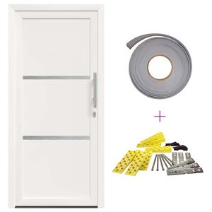 vidaXL Vordert&uuml;r 98 x 200 cm PVC Wei&szlig;