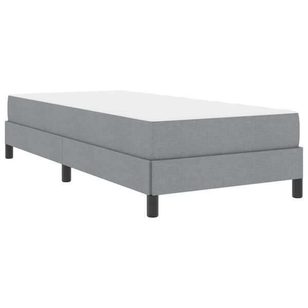vidaXL Boxspringbett mit Matratze Hellgrau 100 x 200 cm Stoff