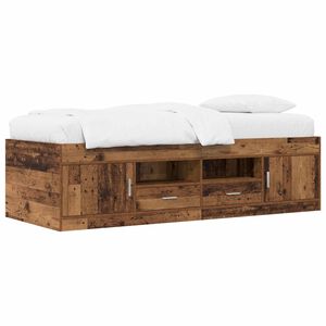 vidaXL Bettgestell mit Stauraum Altholz 80 x 200 cm Holzwerkstoff