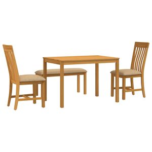 vidaXL Essgruppe 4 stk. Beige Massivholz Eiche