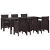 vidaXL Garten Essgruppe 7 Stk. Braun Polypropylen
