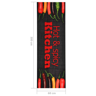 vidaXL Küchenteppich Waschbar Hot & Spicy 60x300 cm